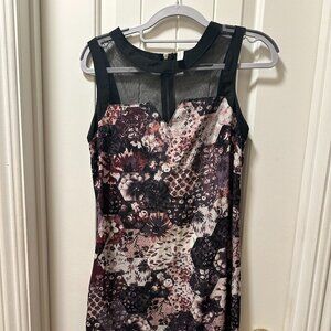 Xhilaration Sleeveless Floral Mesh-Top Mini Dress – Size S (Used)